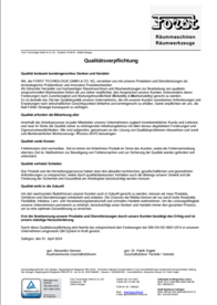 FORST Qualitätsverpflichtung